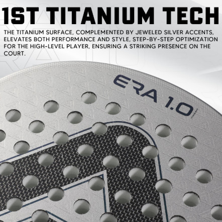 Raket Padel AMASPORT ERA 1.0 TITANIUM Original 18K Carbon, Power Rebound
