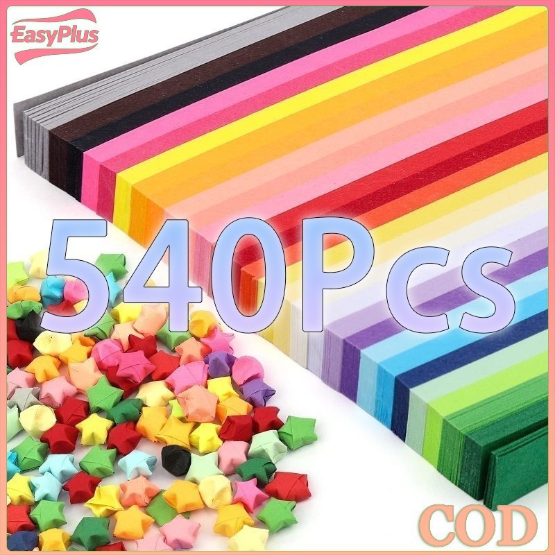 

540 Lembar Kertas Origami Bintang / Lucky Star Warna-Warni / Kerajinan Tangan DIY / Kertas Lipat Berbentuk Bintang