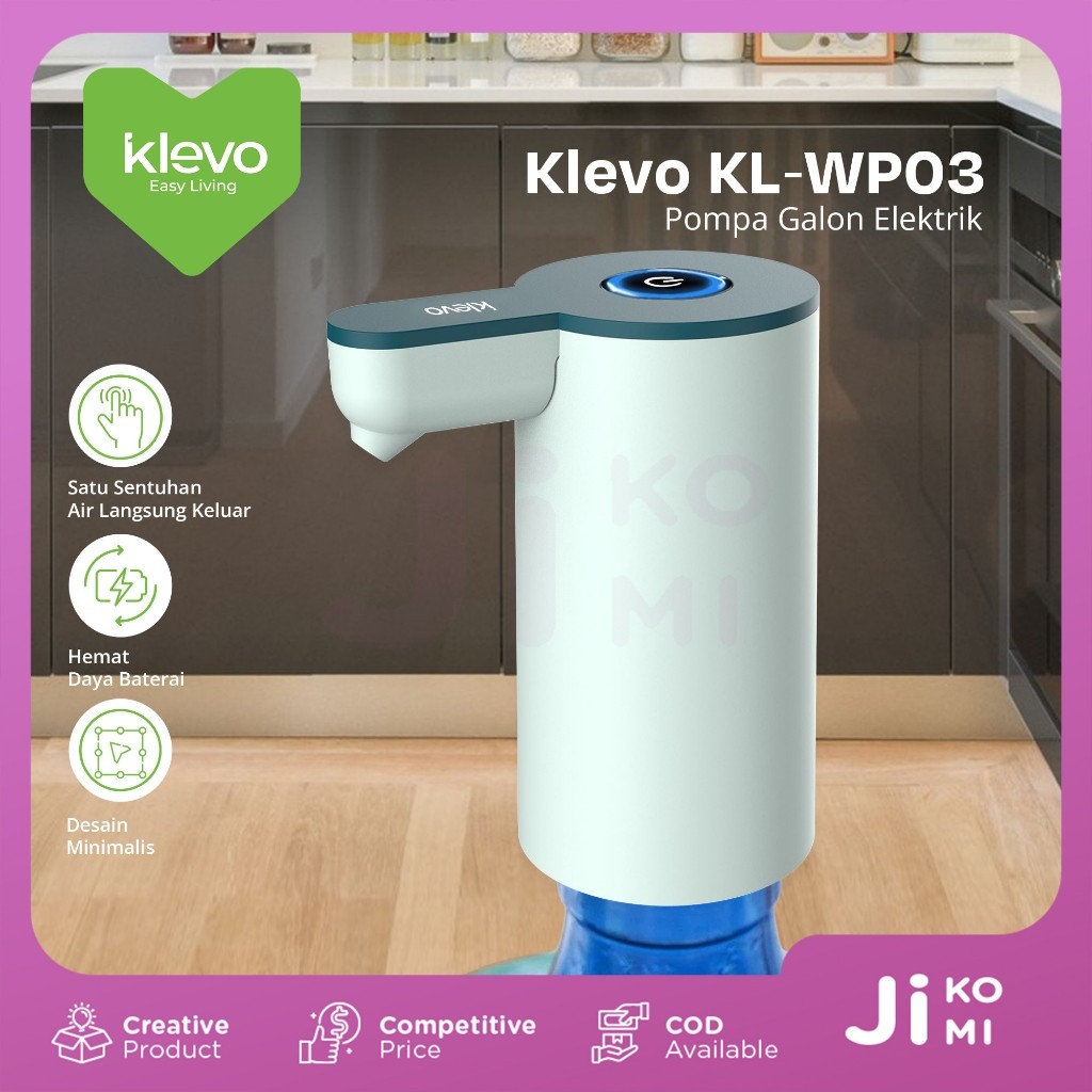 KLEVO KL-WP03 Pompa Galon Elektrik Minimalis Rechargeable Type C Automatic Water Pump Portable - JI