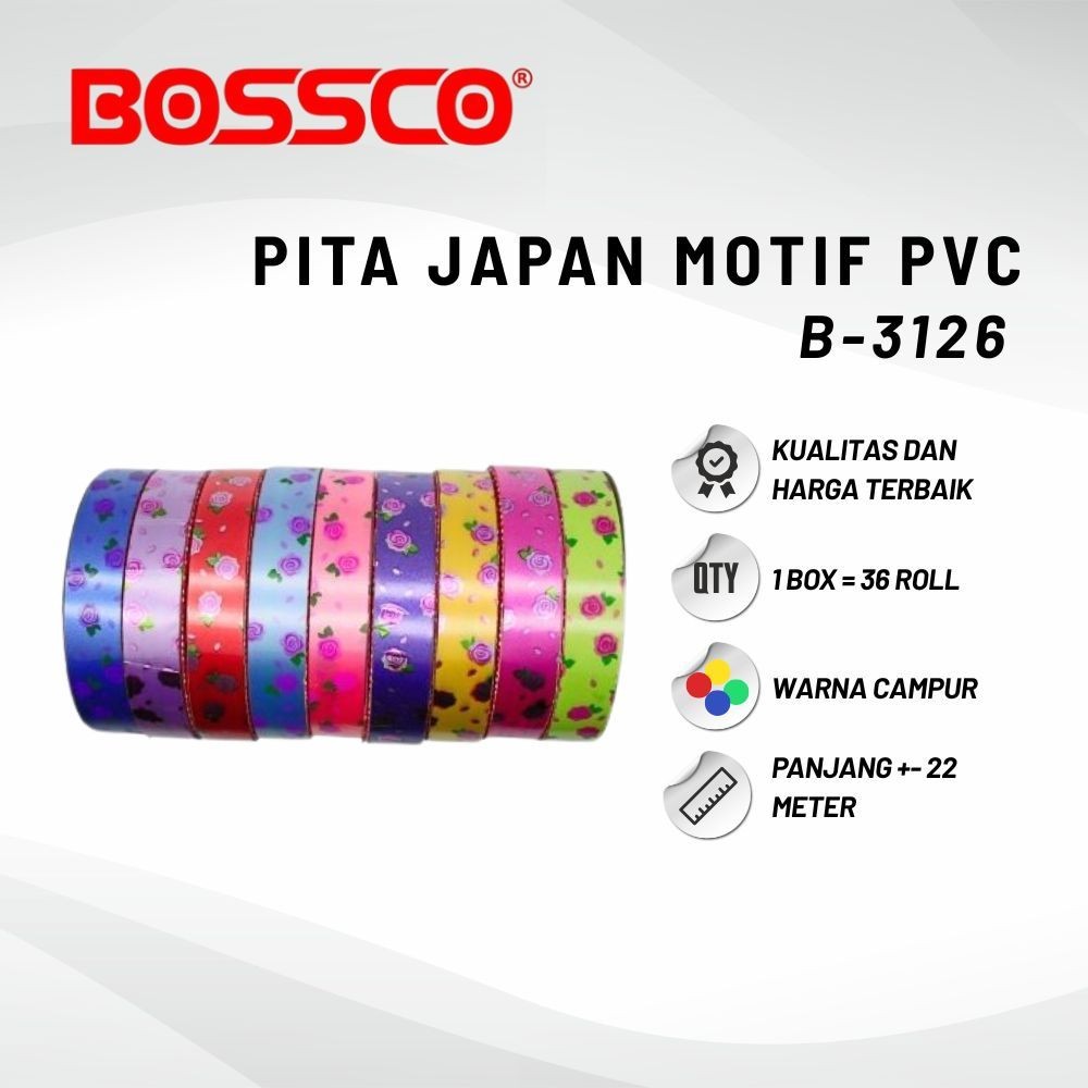 

1 BOX isi 36 ROLL MIX WARNA Pita Jepang / Pita / Pita Jepang motif / Pita Jepang plastik PVC