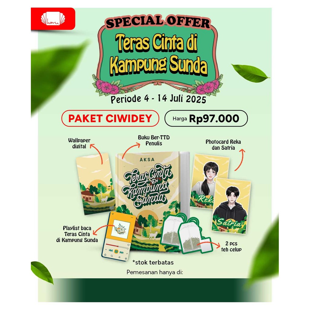 Novel AU Romance Teras Cinta di Kampung Sunda - AKSA Penerbit Haru
