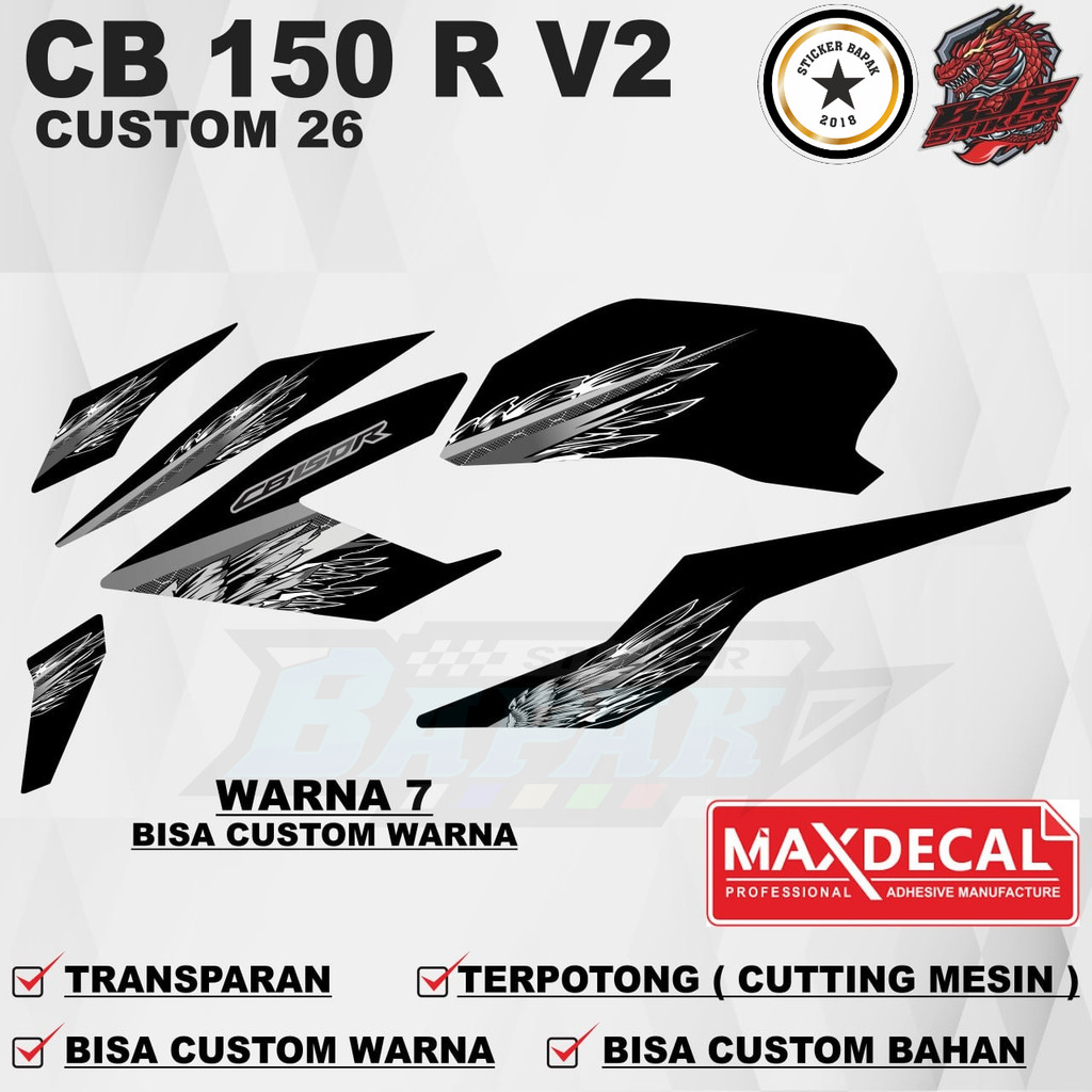 [COD] Striping Custom CB150R OLD V2 Stiker Variasi CB150R Lama Bahan Maxdecal Transparan