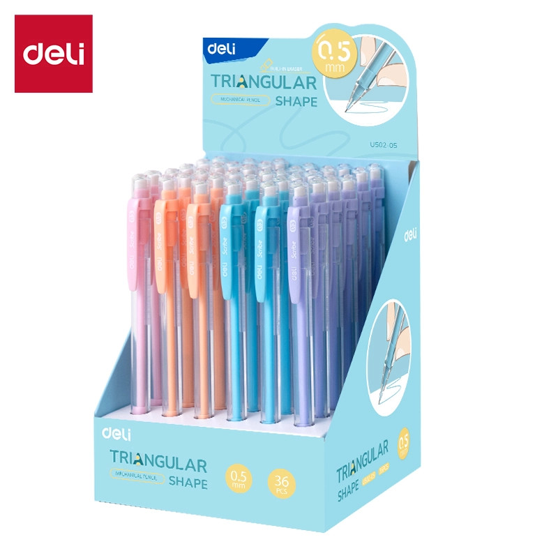 

Deli | Pensil Mekanik (Mechanical Pencil) Triangular Shape | 0.5mm 0.7mm | EU502