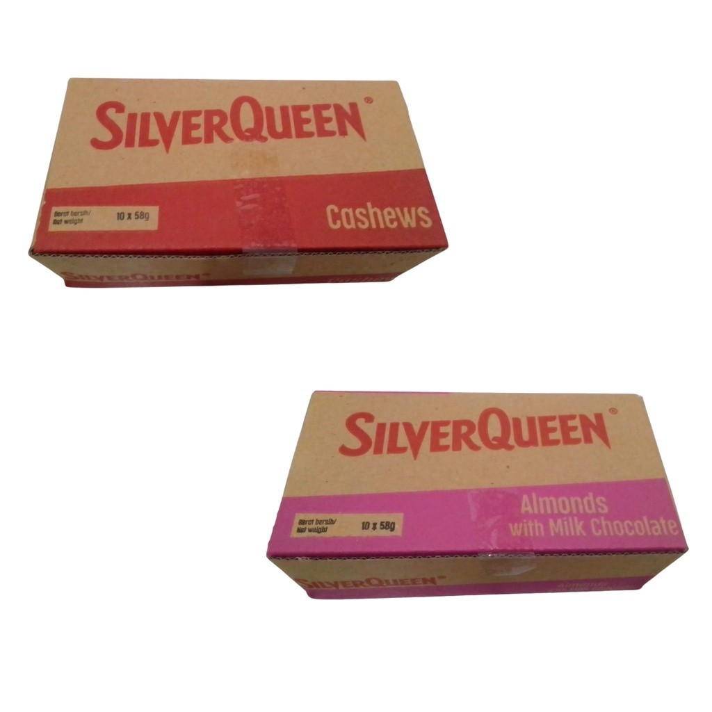 

New Silverqueen Box 55gr Isi 10pcs Coklat Cashew AlmondPremium