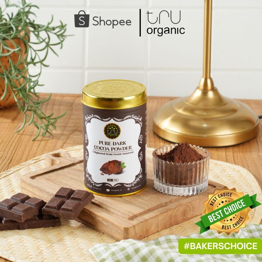 

New TRUorganic Pure Dark Cocoa Powder South Sulawesi 100gr - Coklat Bubuk Baking Chocolate Powder Terlaris