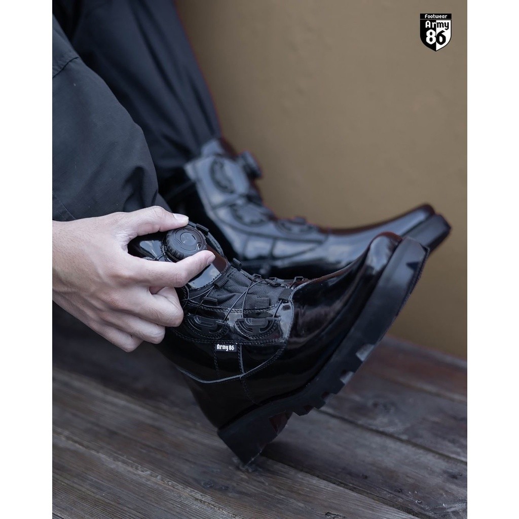 Army86 Sepatu PDH Tali Putar Full kulit sapi asli gratis jaket model Xirius