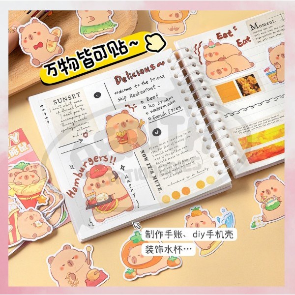 

AS Stiker Pack Aesthetic Lucu Kapibara anti air - Sticker Journal Casing HP Laptop Motor A-SK015