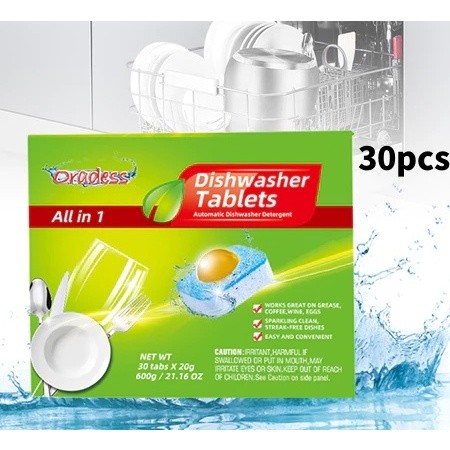 30pcs Tablet Sabun Mesin Cuci Piring Deterjen Pembersih Dishwasher Dishwasher Detergent / Sabun Mesi