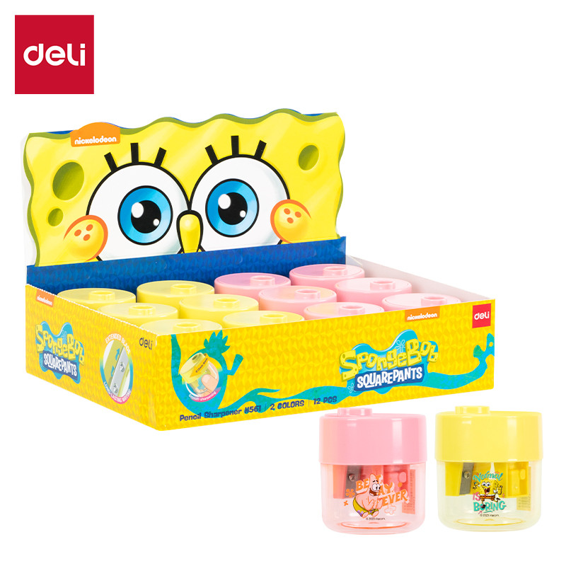 

Deli | Rautan Pensil (Pencil Sharpener) Spongebob Edition | 2 Lubang | EH561