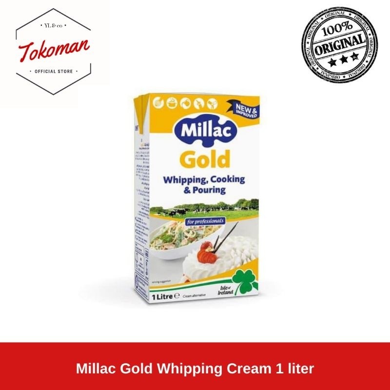 

(GRAB/GOJEK) Millac Gold Whipping Cream 1 liter / Cooking Cream - 1 KARTON