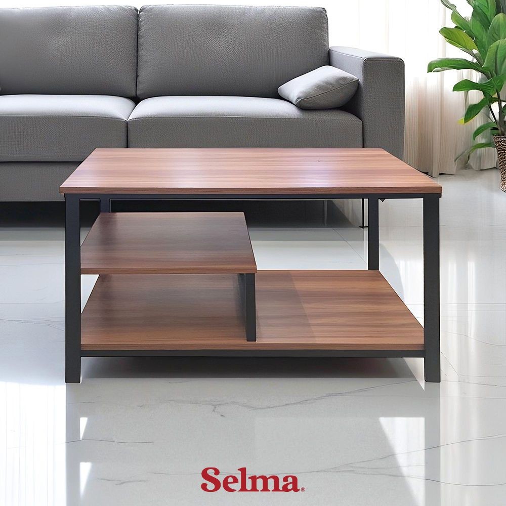 Selma Pascal Meja Tamu - Cokelat Walnut Coffee Table Meja Ruang Tamu Meja Sofa Meja Minimalis