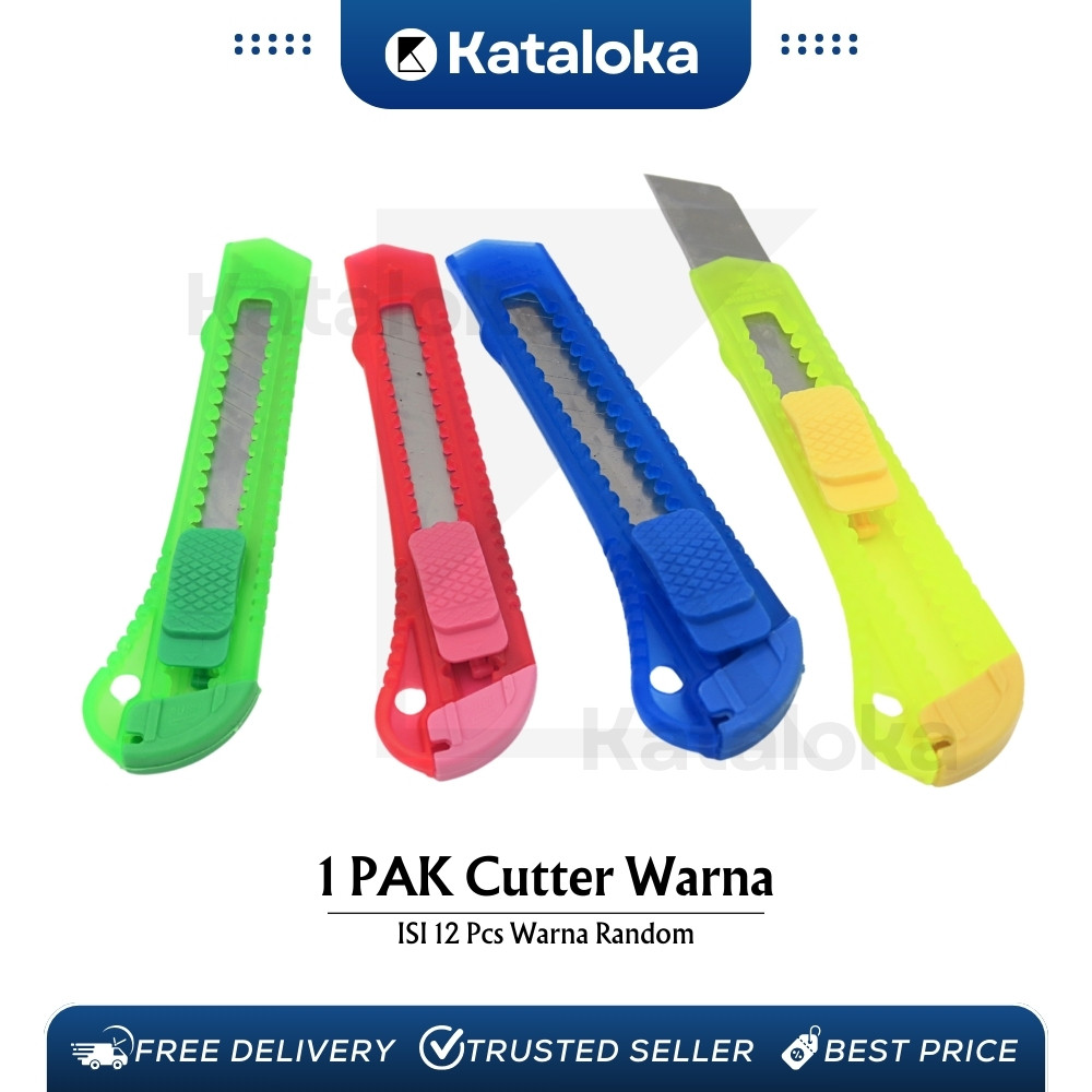 

KATALOKA Cutter Transparan Besar - Pisau Cutter Besar - Cutter Bening Transparan Harga 12 Pcs