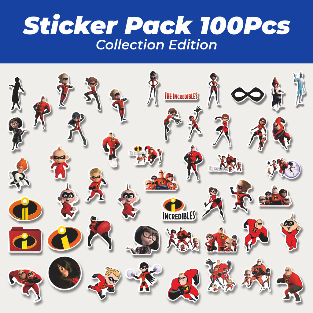 

Hot Sticker Kartun The Incredibles Lucu Anti Air Stikers Berperekat Waterproof Sticker Decal Buat Motor Helm Buku Journal Koper Casing HP Laptop Botol Minum