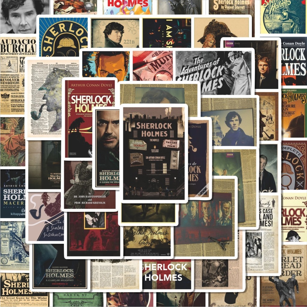 

100PCS Lucu Stiker Poster Gambar Detektif Sherlock Holmes Stiker Aesthetic Stiker Anti Air Stikers Berperekat Waterproof sticker decal buat Motor Helm Buku Journal Koper Casing HP Laptop Botol Minum Hadiah anak