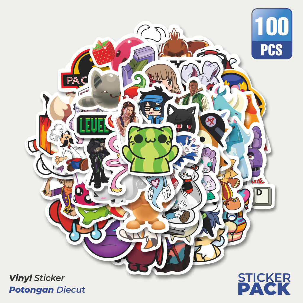 

Stiker Vinyl Stiker Kartun Games Stiker Waterproof Aesthetic- Untuk Laptop, Motor, dan Helm - Paper Stationery Pack
