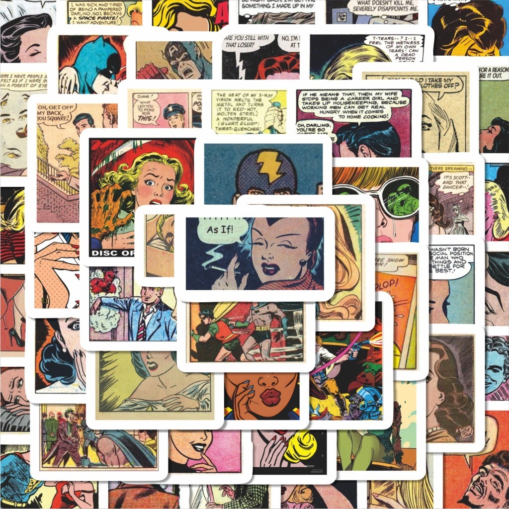 

100PCS Lucu Stiker Pop Comics Stiker Aesthetic Stiker Anti Air Stikers Berperekat Waterproof sticker decal buat Motor Helm Buku Journal Koper Casing HP Laptop Botol Minum Hadiah anak