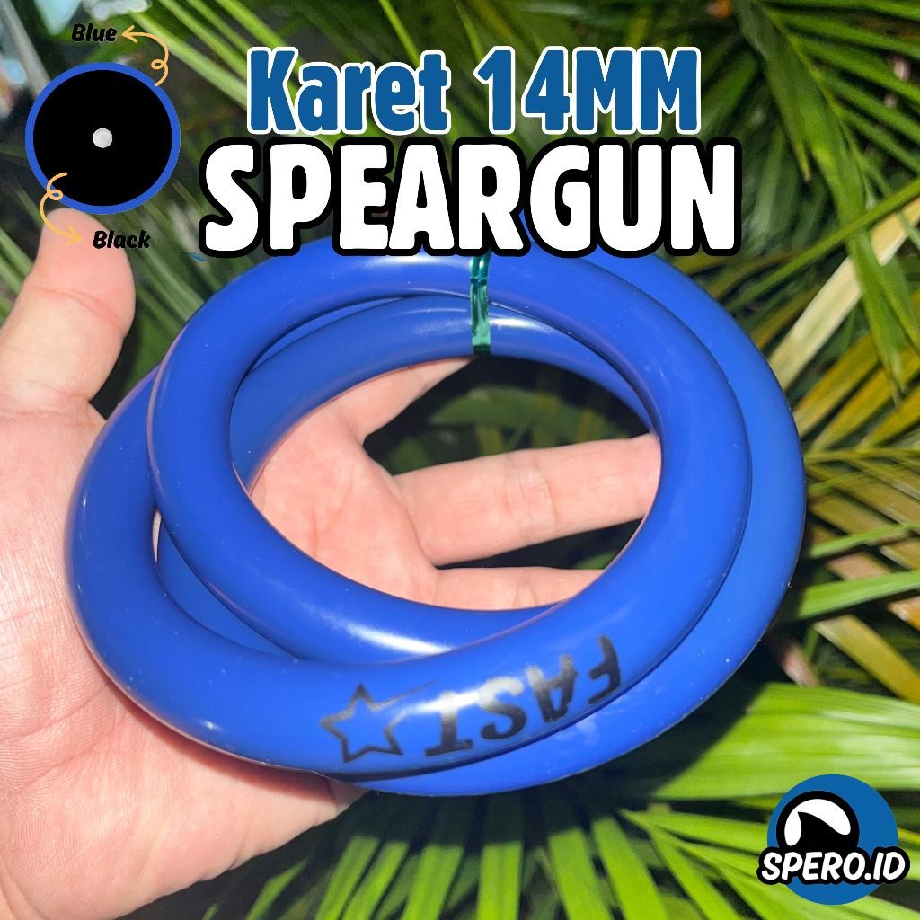 Karet 14MM Panahan Ikan Laut Warna Biru Premium