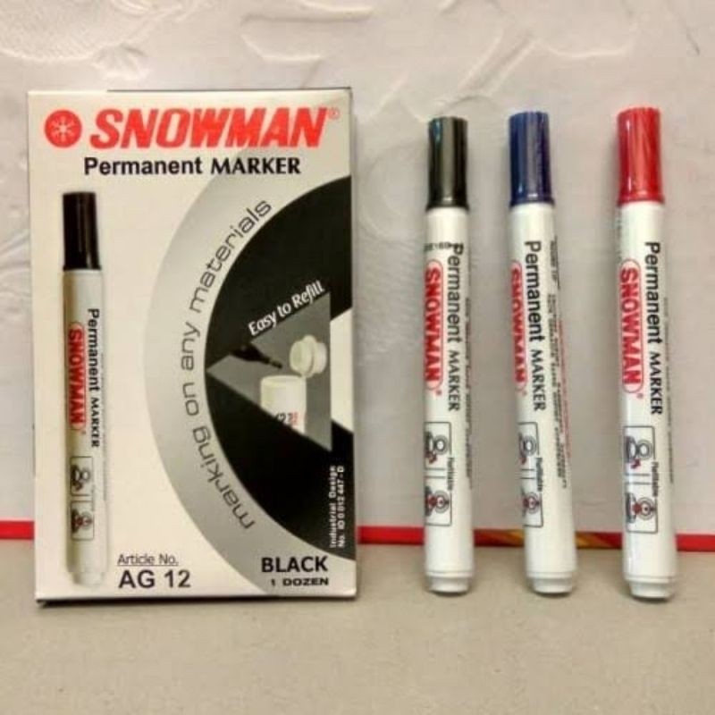 

KlikIniAja [ 1 LUSIN ] SPIDOL AG-12 SNOWMAN PERMANEN MARKER / SPIDOL SNOWMAN