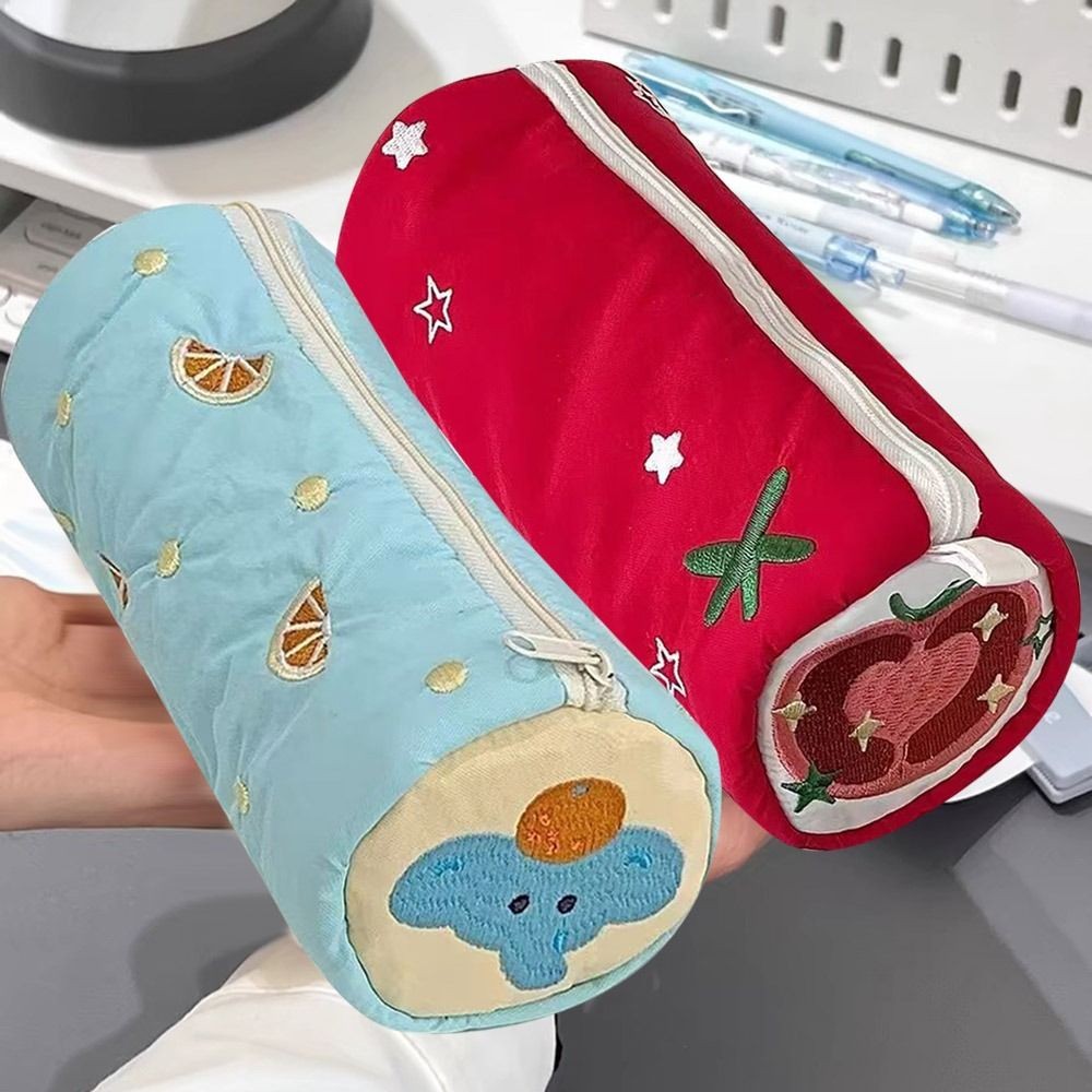 

New Ins Style Pen Bag Dumbo Large Capacity Pencil Case Embroidery Stationery Box School Office