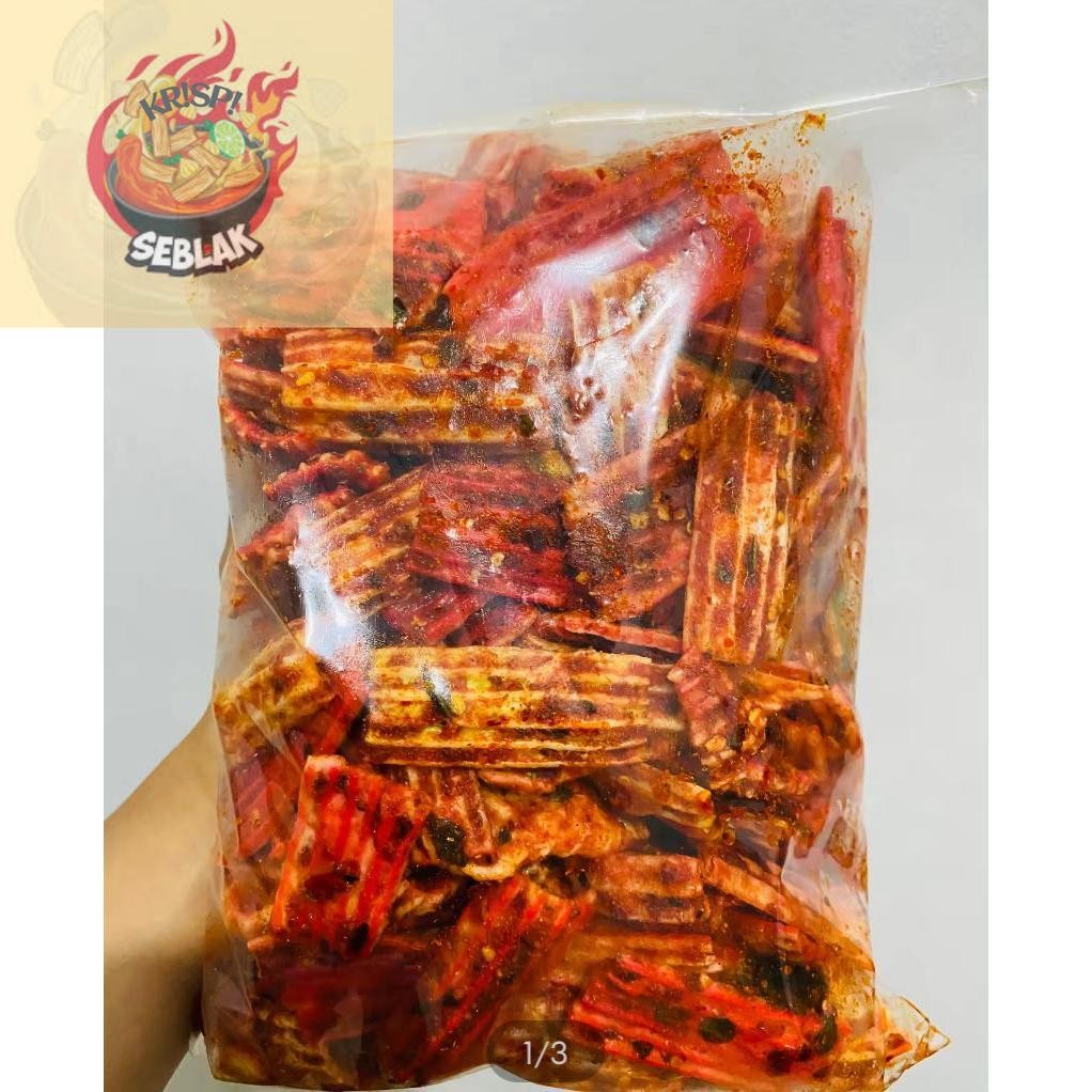 

Seblak krispi sebring kerupuk sisir warna pedas daun jeruk bumbu melimpah