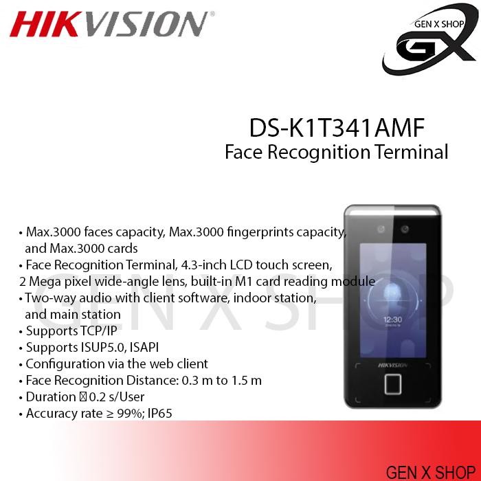 

HikVision DS-K1T341AMF Access Control Face Door Absensi Face - DS-K1T341CMF