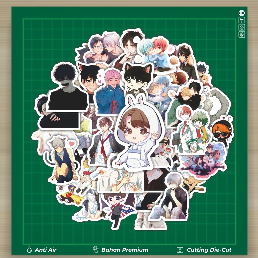 

HOT 50 PCS STIKER Stiker Anime & Manhwa Boys Love Stiker Fashion Cars Decal Dingin Kartu Album Custom Vinyl Anti Air- Sticker Aesthetic Buku Journal Koper Casing HP Tablet Laptop Helm Motor Botol Minum