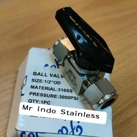 Ball Valve Tubing Class 3000 12mm Stainless SS316 Original FD-Lok