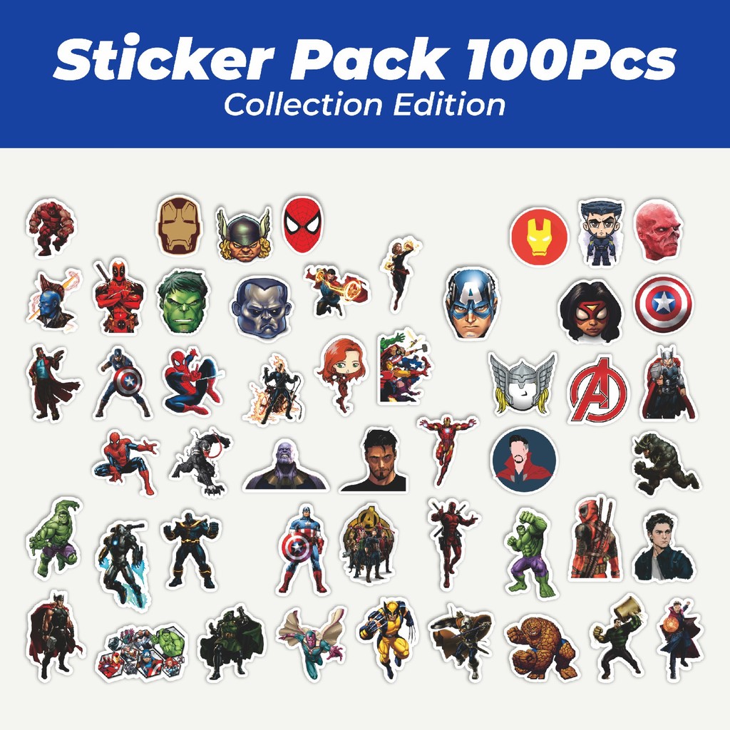 

Hot Stiker Marvel Superhero Lucu Anti Air Stikers Berperekat Waterproof Sticker Decal Buat Motor Helm Buku Journal Koper Casing HP Laptop Botol Minum