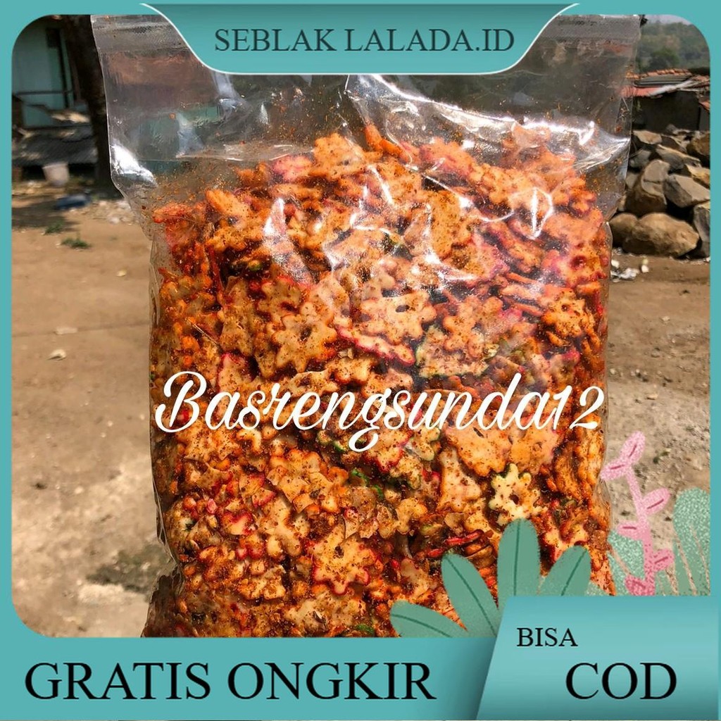 

[Beli Lokal]Seblak kerupuk Bintang pedas Daun Jeruk 1kg cemilan instan makanan Food Snacks Goreng