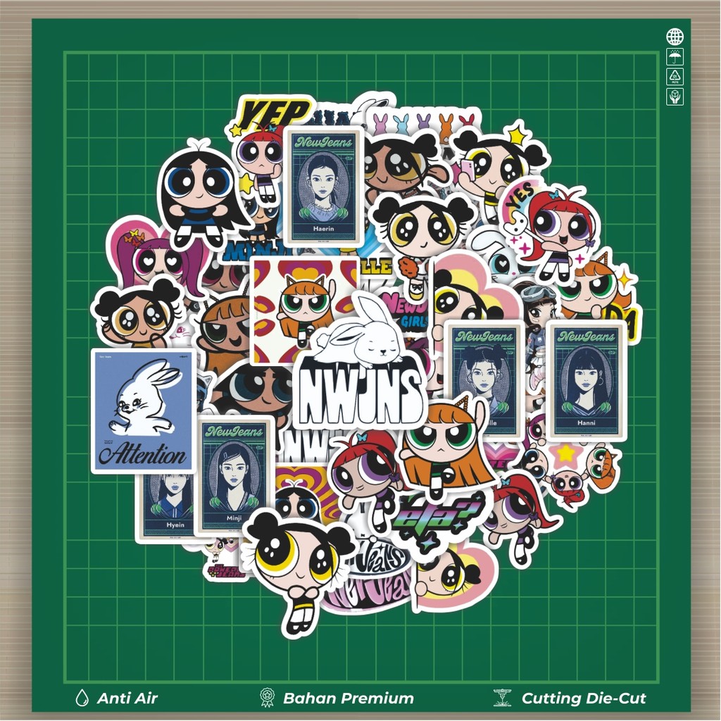 

HOT 50 PCS STIKER Stiker Power Puff Girls New Jeans V2 Stiker Fashion Cars Decal Dingin Kartu Album Custom Vinyl Anti Air- Sticker Aesthetic Buku Journal Koper Casing HP Tablet Laptop Helm Motor Botol Minum