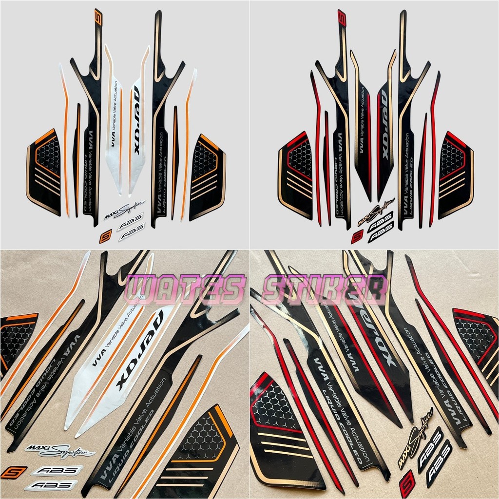 Striping Decal Polet Motor Yamaha Aerox 155 ABS Connected 2023 Hitam Silver Fullset Berkualitas