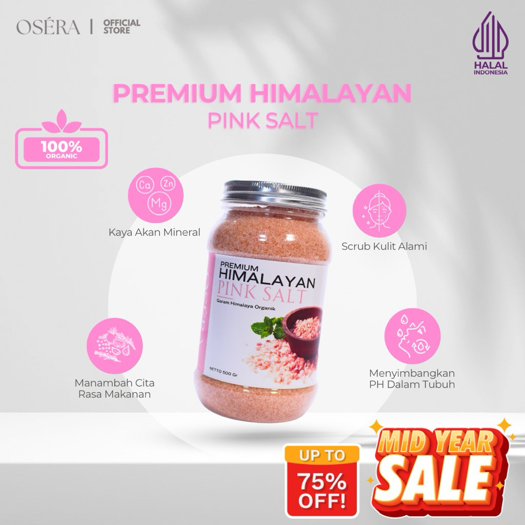 

OSERA PREMIUM HIMALAYAN SALT 500 gram / GARAM HIMALAYA PREMIUM 100% NATURAL PAKISTAN