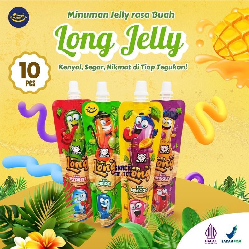 

10 PCS LONG JELLY 90ml Minuman Jelly Rasa Enak Viral Camilan Anak Food Puding
