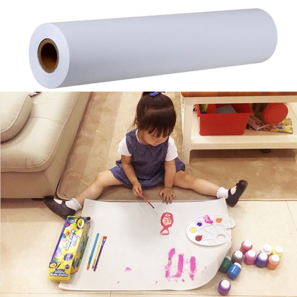 

2Pcs White Drawing Paper Roll Sketch Paper Blank Sheets For Craft Activity Watercolor Painting Acrylic Supplies