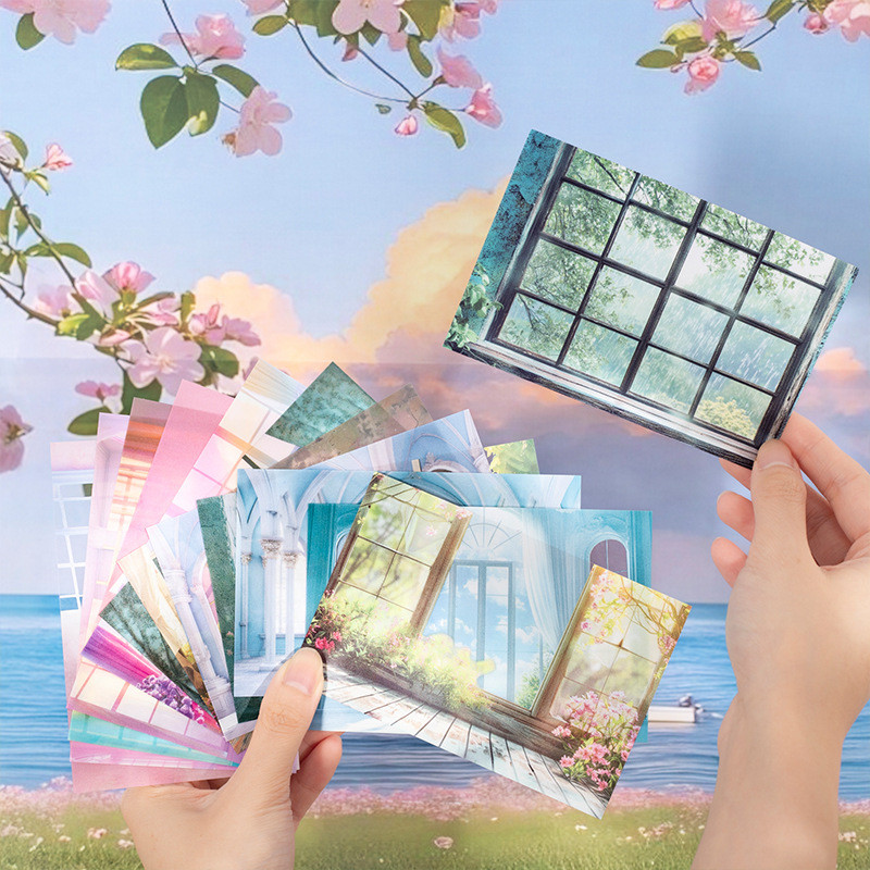 

10Pcs/Pack Window View Series DIY Landscape Stickers Scrapbooking Stick Label Diary Stationery Album PET Journal Kawaii School