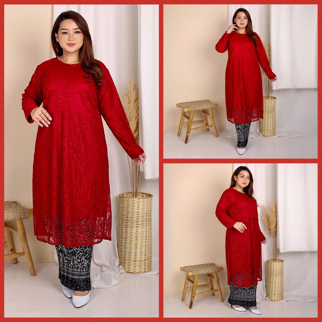 Tunik JUMBO BUSUI Brukat Corneli Gliter   TUNIK PREMIUM XXL SABYAN LACE FARAH ANDIRA AMELIA LUCIA