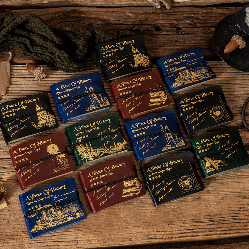 

Mengtai 50pcs Retro History Kraft paper Memo Pad Message Notes Decorative Notepad Note Material paper Stationery Office Supplies