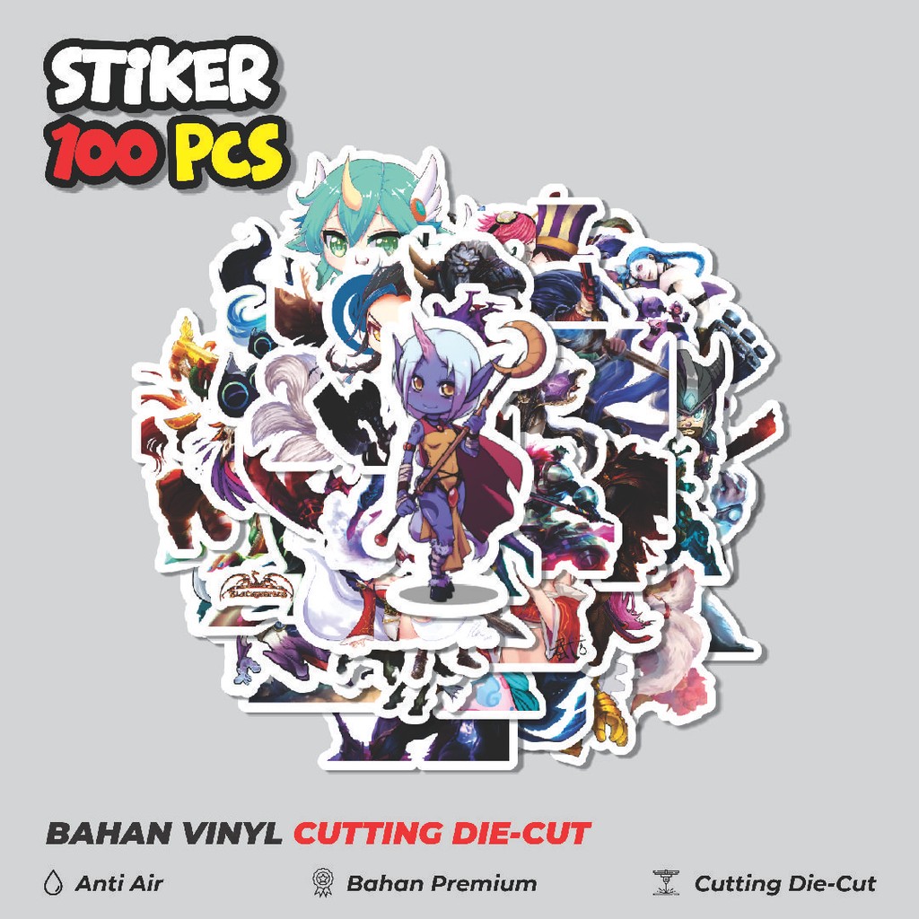 

Terbaru! 50 pcs Stiker Kartun League Of Legends Skin 4 Dekorasi Lucu Kreatif untuk Notebook, Skateboard, HP