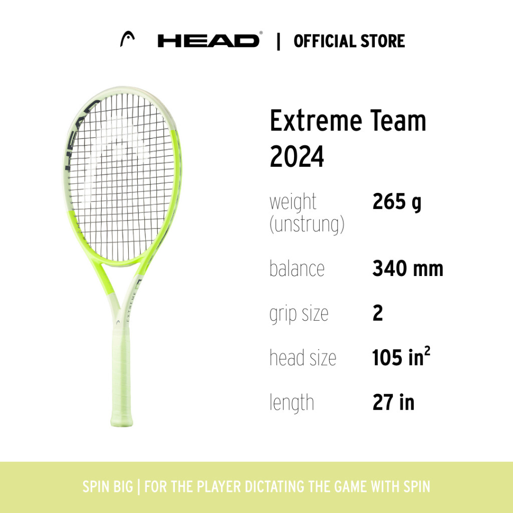 Terlaris HEAD Tennis Racket Extreme Series 2024 - Raket Tennis Tanpa Senar