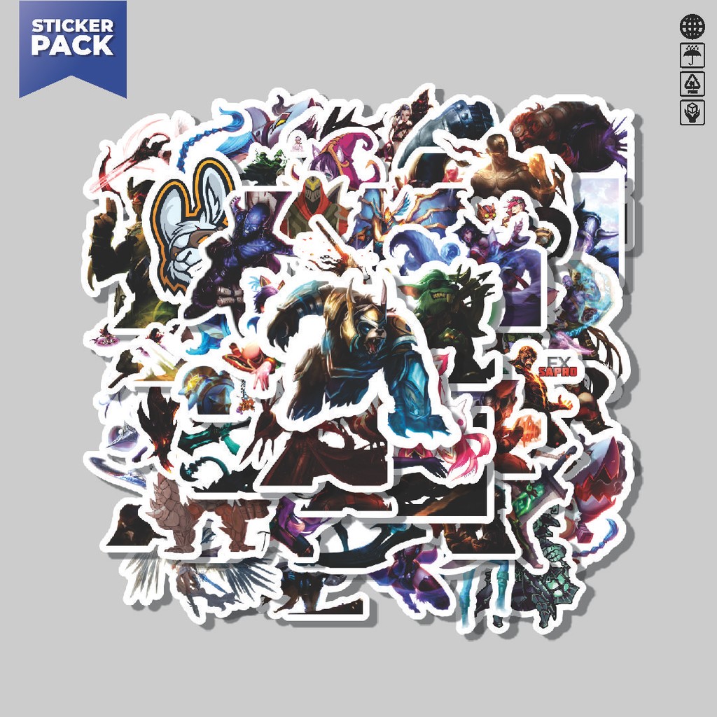 

[100PCS]Stiker Pack Stiker Kartun League Of Legends Skin 2 Aesthetic Vinyl Anti Air Dekorasi Sticker Laptop Buku Journal Koper Helm Casing HP Gitar Helm Skateboard