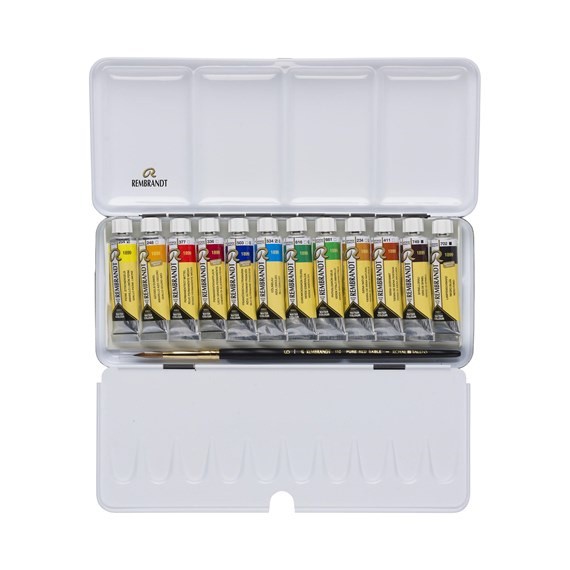 

Rembrandt Watercolour metal tin set Monopigmented Colour Selection | 12 x 10 ml tubes