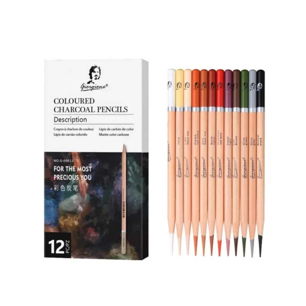 

Giorgione coloured charcoal pencils/pensil arang berwarna set 12 warna G-09812