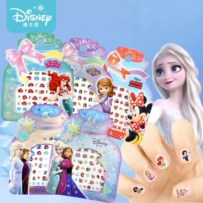 

Disney Cartoon Frozen Princess Snow White Makeup Nail Stickers 250 Pcs Mermaid Stitch Stickers Toy For Kids DIY