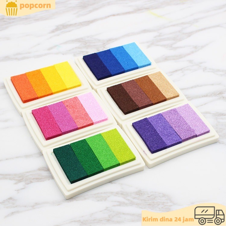 

6PCS/SET DIY 4in1 color Gradation Inkpad Gradasi, Bantalan Stempel Tinta warna warni Gradasi