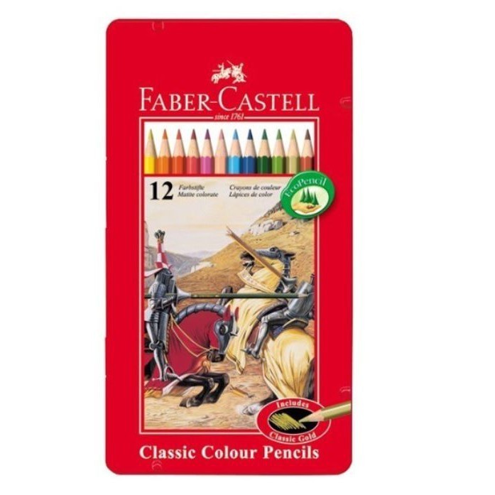 

COD Pensil Warna 12 Kotak Kaleng / Tin Case Faber Castell 12 Classic