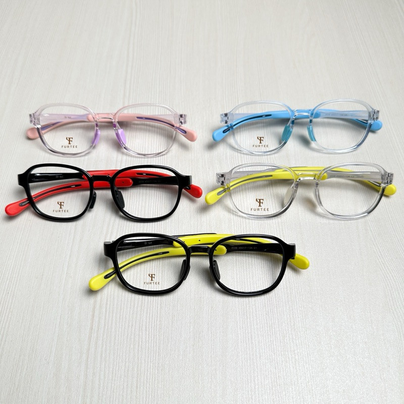 Kacamata Anak Lentur TR 9302 Gagang Adjustable Lepas Pasang Kotak Anti Radiasi Minus Normal Silinder