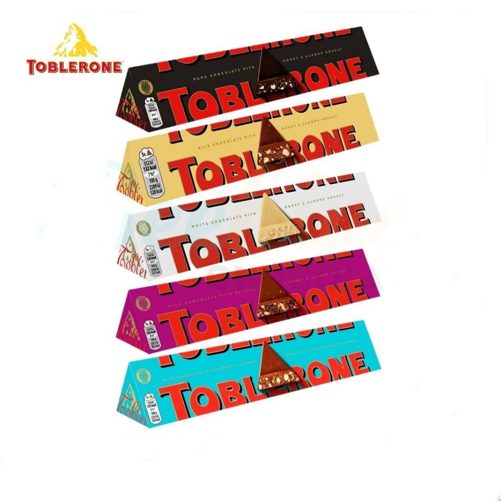 

Cokelat TOBLERONE Chocolate with Honey & Almond Nougat asal Swiss Eropa