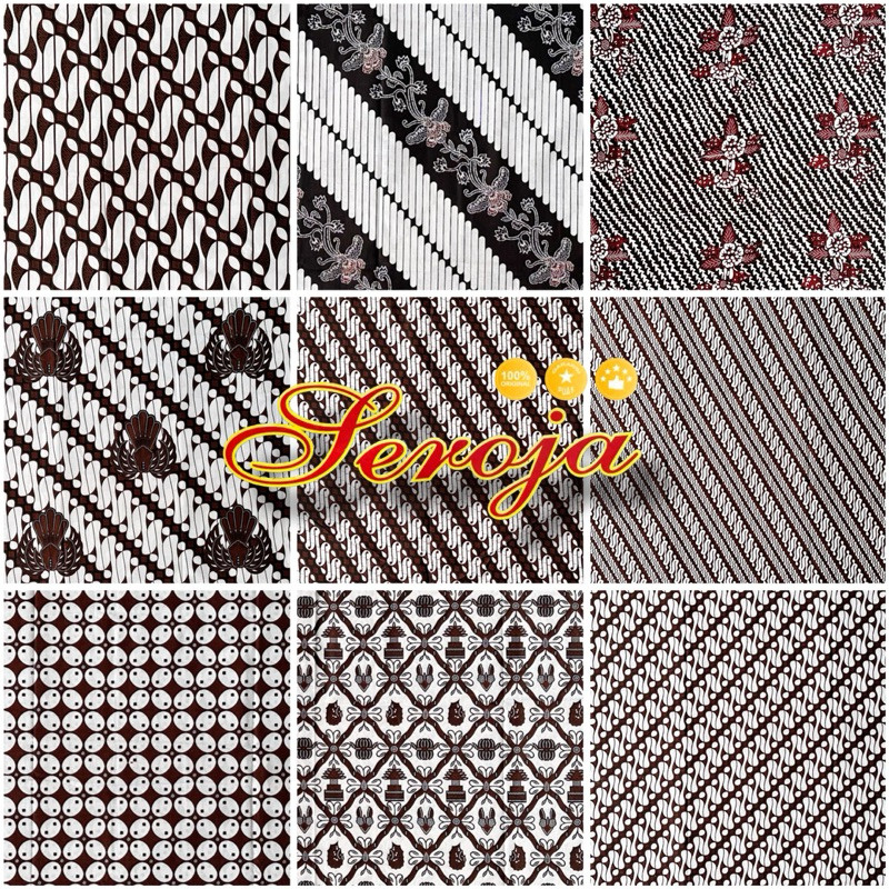 Kain Batik Seroja Putih Jarik Tebal Samping Sarung Wanita Pria Corak Tenun Katun Panjang Murah New