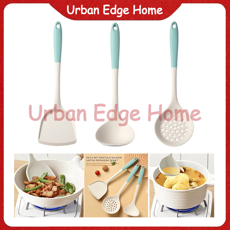3pcs Alat Masak Silicone Cooking Utensil / Spatula Silikon Tahan Panas / Alat Masak Silikon Tahan Pa