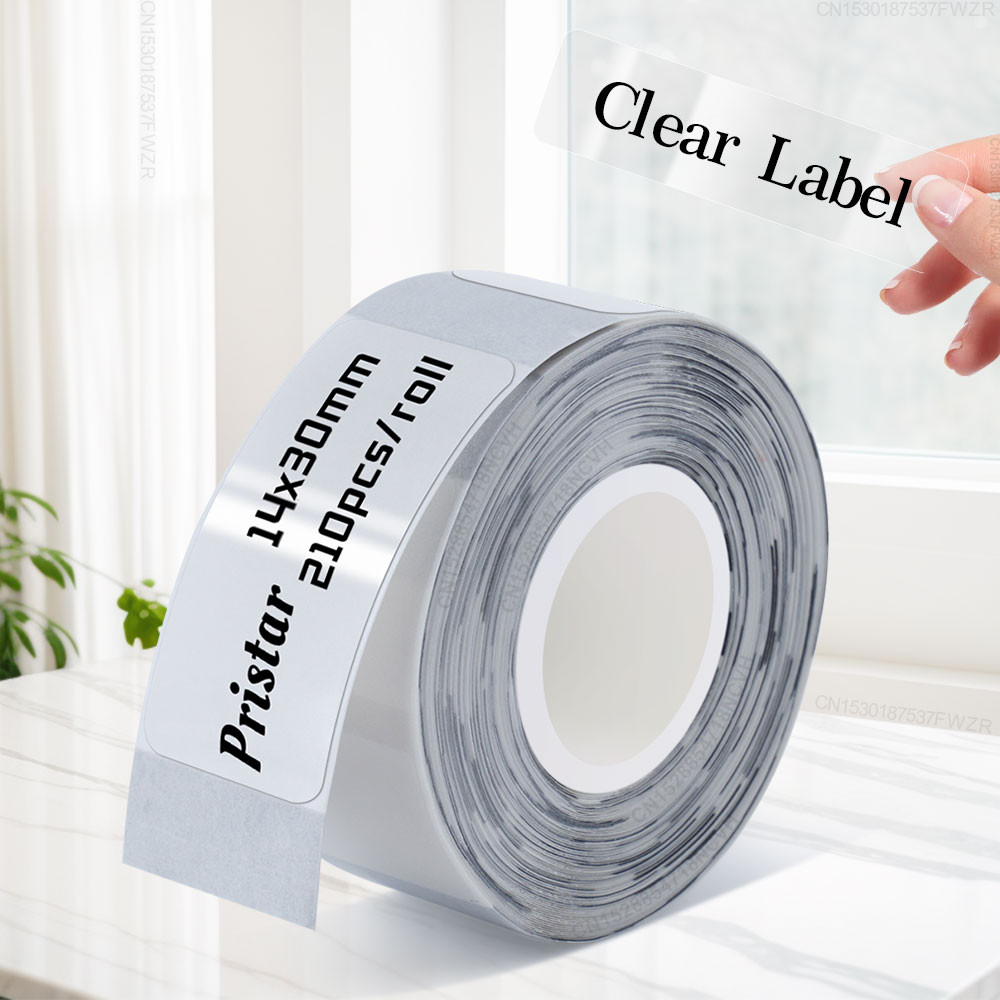 

1PK P15 Transparent Label Tape 14mmx30mm Clear Waterproof Self Adhesive Label Sticker Paper for Marklife P15 P12 Label Maker